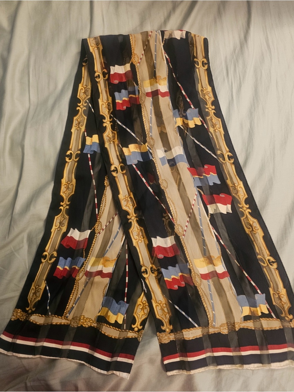 Vintage Scarf Bundle Lot 4pc Liz Claiborne Madewell Nautical Prep Boho - Picture 5 of 5